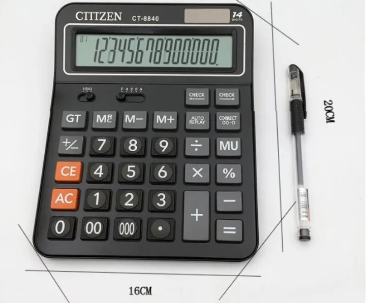 Citizen%20CT-8840%2014%20Digits%20Genuine%20Calculator%20Solar%20Dual%20Power%20Large-screen%20Display%20-%20Image%205