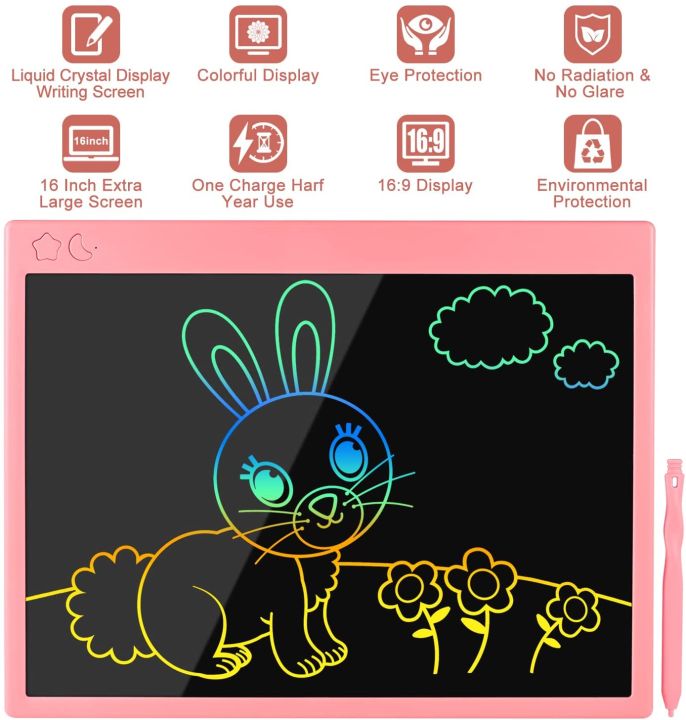 threetrees%2016%20Inches%20LCD%20Writing%20Tablet,%20Rechargeable%20Colorful%20Screen%20Drawing%20Sketching%20Tablets%20Drawing%20Board,%20Doodle%20and%20Scribbler%20Boards%20for%20Toddler%20Kids,%20Electronic%20Educational%20Learning%20Toys%20for%203%20-%2012%20Year%20Old%20Kids%20Boys%20Girls%20-%20Image%204