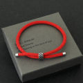 Nautical rope bracelet rest bracelet jewelry unisex Viking lucky Fashion red thread bracelet with stainless steel ring idle Pulseira. 
