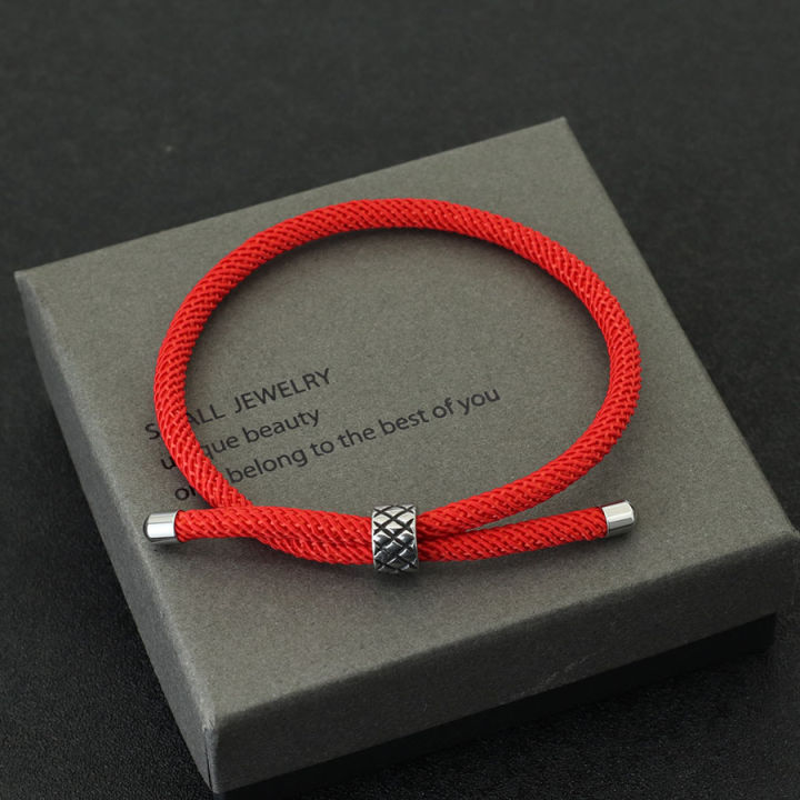 Nautical rope bracelet rest bracelet jewelry unisex Viking lucky Fashion red thread bracelet with stainless steel ring idle Pulseira