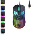 7200 DPI RGB USB Wired Gaming Mouse Lightweight Honeycomb Mouse Ergonomic Mice with Ultra Weave Cable For Computer Game PC. 