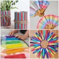 Colored Jumbo Wooden Craft Sticks, Rainbow Wooden Popsicle Sticks, Wide Lollipop Sticks, Treat Sticks Ice Pop Sticks fir Creative Designs or Kids Education, Home Art Projects DIY crafts wooden sticks for kids 50 pcs pack. 