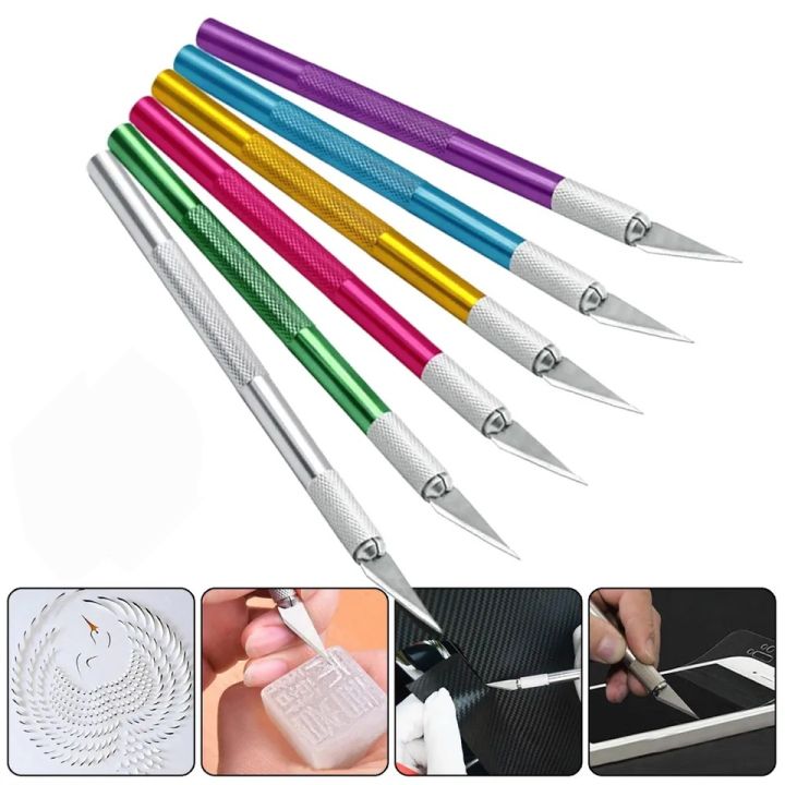 Carving Craft Knife Metal Handle Scalpel Wood Paper Rubber Cutter Craft Pen Knives Engraving Film Knife DIY Repair Hand Tools N