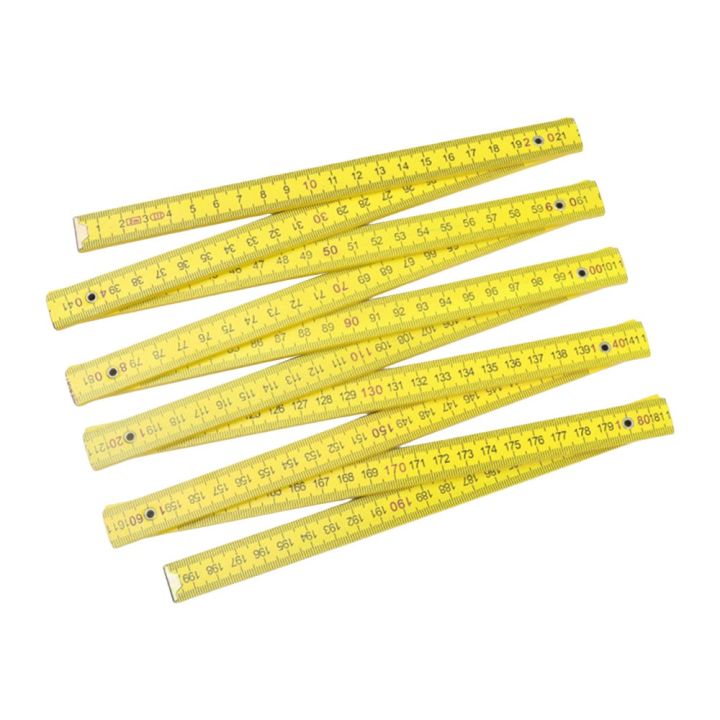 Portable Wooden Folding Ruler 2M 1M Measuring Rule Slider Dual Sided ...