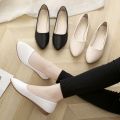 White nurses' shoes2023Wedge Tendon Bottom Female Nurse Shoes for Work Beautician Leather Shoes Soft Bottom Mom Shoes. 
