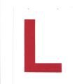 plastic L board with the stiker L. 