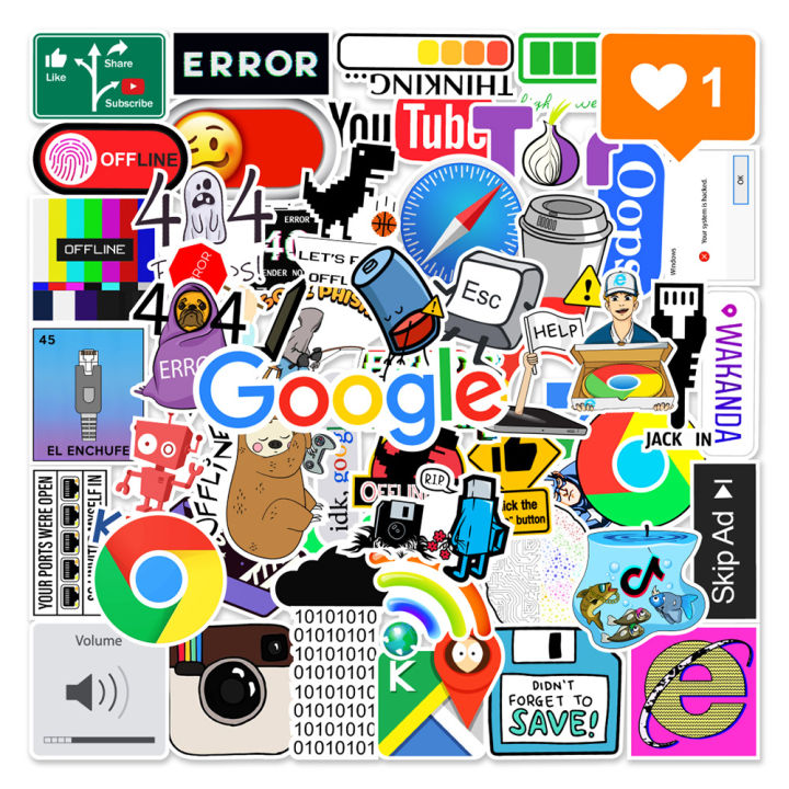 10/50 Pcs Network Error Cloud Docker Programming Language App Logo Cool ...