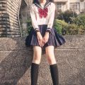 jkUniform skirt Basic Style Genuine White Two Books Three Books Student School Uniform College Style Business Attire Japanese Style Sailor Suit. 