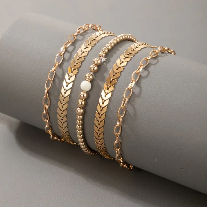 5pcs/sets%20Bohemian%20Leaf%20Gold%20Bracelets%20for%20Women%20Charms%20Beaded%20Chain%20Adjustable%20Jewelry%20Accessories%20%2015774%20-%20Image%206