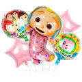 5 Pcs Foil Balloons Cocomelan Pink Birthday Party Decorations. 