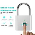 2X Fingerprint Padlock,Portable Anti-Theft USB Charging Fingerprint Lock for Lockers, Suitcases, Backpacks Etc. 