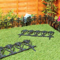Garden Mini Fence Set 3Pcs | Outdoor Decorative Fence Landscape Plastic Black Edgings Garden Picket Fencing Lightweight Landscape Path Panels for Grass Lawn Flowerbeds Plant Borders | Nisaco Mall. 