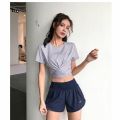 Sports Shorts for Women High-Waist Quick-Drying Breathable Double-Layer Thin Anti-Exposure Yoga Workout Slimming Shorts Summer New. 