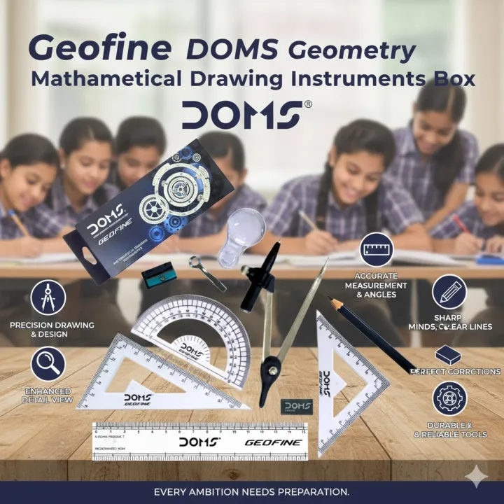 Geometry Instruments Names Pdf DOMS Geofine Mathematical Drawing Instruments Geometry Box dgmt | Daraz.lk