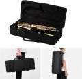 Lark Alto Saxophone Straight Brass Lacquered Gold/ Silver with Hard case, Mouthpiece, Reed, Belt, Cloth, Gloves Alto Saxophone is Suitable for Beginners to Test The Level of Professional Playing Wind Instrument Saxophone. 