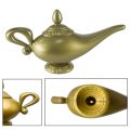 Retro Gold Aladdin Lamp Plastic Ornamental Design Magic Wishing Lamp Handmade Decor Craft Mysterious Lamp Cosplay. 