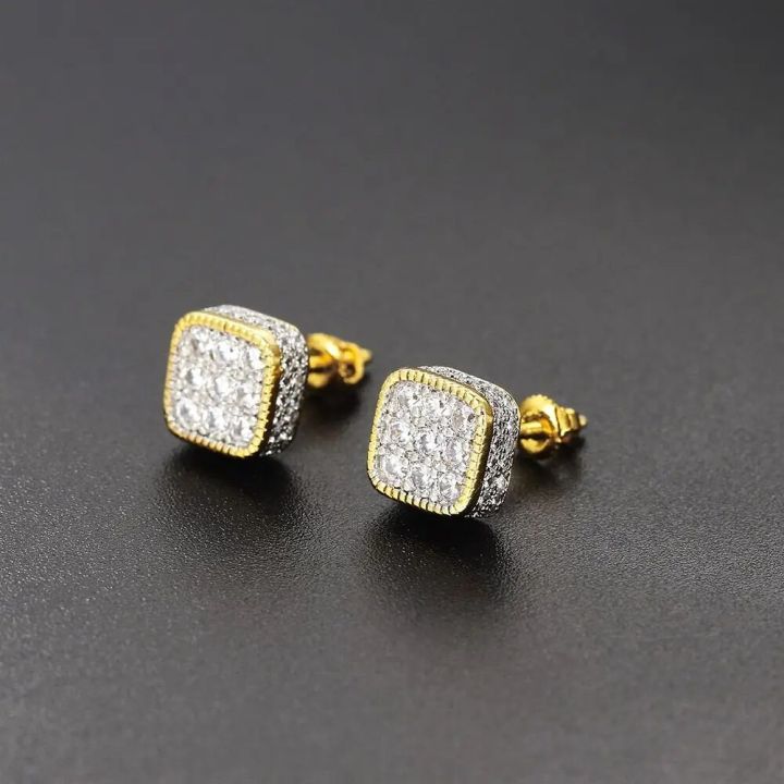 Punk Stud Earrings for Men Hip Hop Classic Zircon Accessories Crystal Earings Fashion Hippie Jewelry