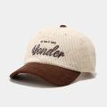 NEW Fashion Autumn Winter Corduroy Baseball Cap For Men Women Vintage WONDER Letter Embroidery Keep Warm Snapback Hat Hip Hop Gorras. 