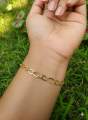 Gold plated 06MM Plain Link Bracelet for Ladies gift items for girls. 