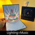birthday cards 2023 3D Birthday Cake Happy Birthday Card Music Light Greeting Card with PopUp Happy Cards Decorations Creative Girl GiftGift Cards Tags. 
