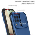 Quiberk for Samsung Galaxy M32 4G / A22 4G Phone Case Slide Camera Cover Kickstand Hard Shockproof Armor Back Casing. 