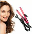 Hair Beauty Set Curler and Hair Straightener Hair Straightener (Pink) 2 in 1 Hair Style- Hair Curler & Straightener Hair Styler. 