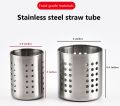 Spoon Holder 2Pcs Set Stainless Steel Cutlery Drainer Round Utensil Holder Kitchen Utensil Holder Cutlery Baskets Organizers Storage Holder for Spoons Forks Silver 2 Pieces. 
