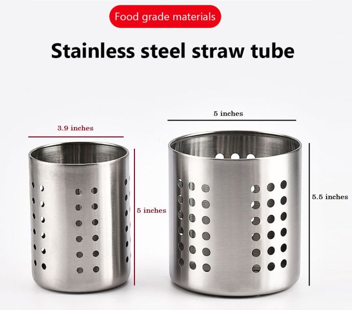 Spoon%20Holder%202Pcs%20Set%20Stainless%20Steel%20Cutlery%20Drainer%20Round%20Utensil%20Holder%20Kitchen%20Utensil%20Holder%20Cutlery%20Baskets%20Organizers%20Storage%20Holder%20for%20Spoons%20Forks%20Silver%202%20Pieces%20-%20Image%203