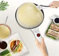 Sinbo Electric Non Stick Crepe Maker With Auto Power Off, Portable Crepe Maker & Non-Stick Dipping Plate, ON/OFF Switch, Nonstick Coating & Automatic Temperature Control. 