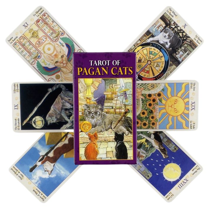 NEW Mini Size Tarot Of Pagan Cats Cards A 78 English Visions Divination Edition Deck Borad Games ...