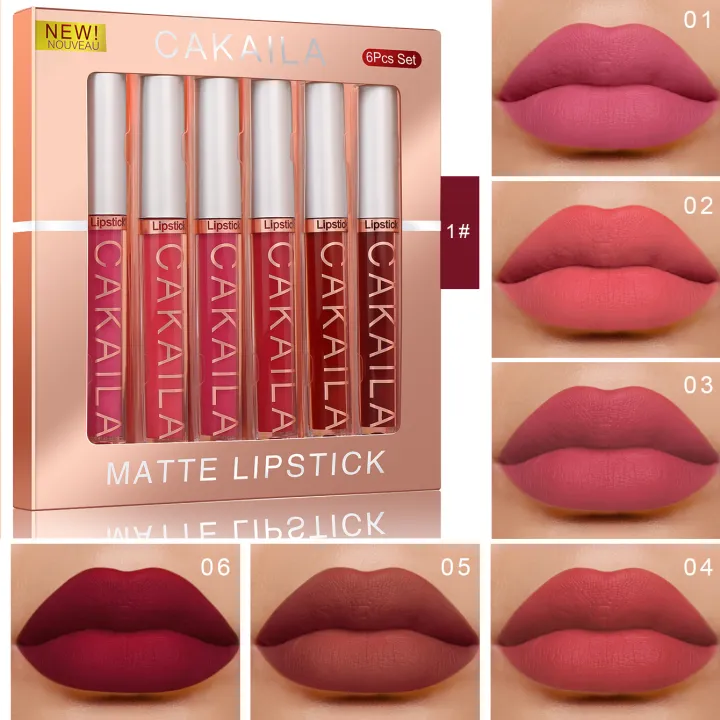 6%20Pcs%20lipstick%20Set%20Waterproof%20Matte%20Velvet%20colours%20Long%20Lasting%20Cakaila%20Lipstick%20Set%20-%20Image%203