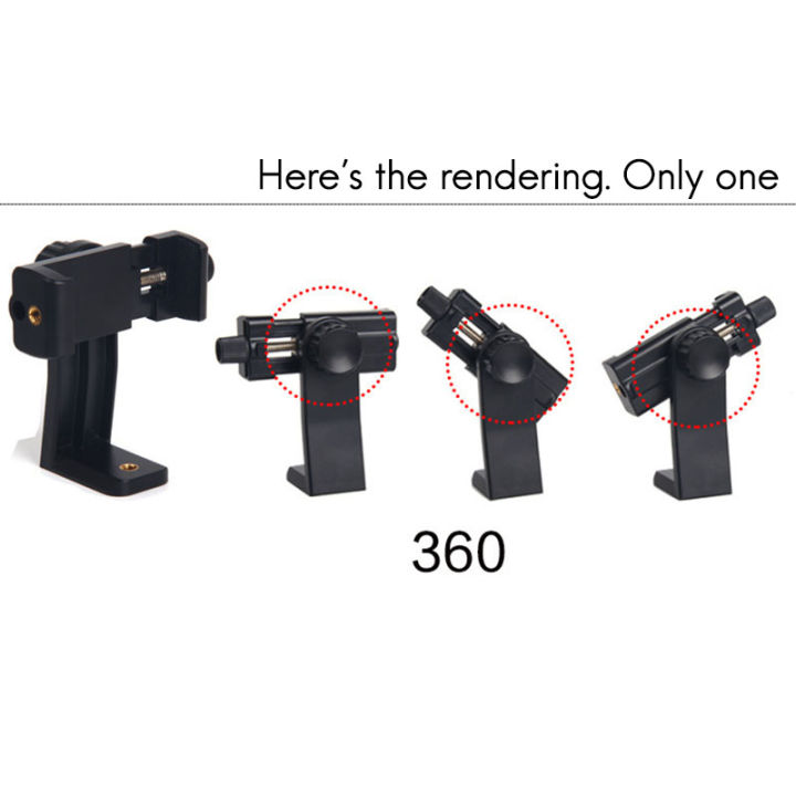 Phone%20Holder/Vertical%20and%20Horizontal%20Tripod%20Mount%20Adapter%20Rotatable%20Bracket%20with%201/4%20Inch%20Screw%20Hole/Adjustable%20Clip%20-%20Image%203