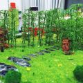 10pcs Plastic Miniature Bamboo Tree Artificial Small Sand Table Model Reusable Simulation Green Plants Garden. 