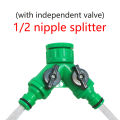 2-Way Garden Tap Water Splitter 1/2" 3/4" Female Thread Y Type Watering Adjustable Switch Controller Valve Huiye. 