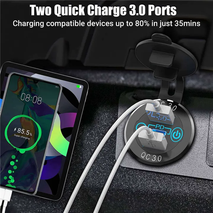 3X%20QC%203.0%20PD3.0%20Triple%20USB%20Car%20Charger%2012V%2024V%2060W%20USB-C%20Multiple%20Fast%20Charger%20with%20Switch%20for%20Boat,%20Truck,%20Motorcycle%20-%20Image%204