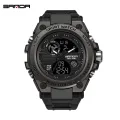 【Miga Plaza】SANDA 739  Style Large Dial Men's Watch Male Student Fashion Trend Multi-Function Digital Waterproof Luminous Chronograph Watches. 