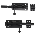 Heavy Duty Slide Bolt Gate Latch with A Padlock (Black, 6 Inch). 