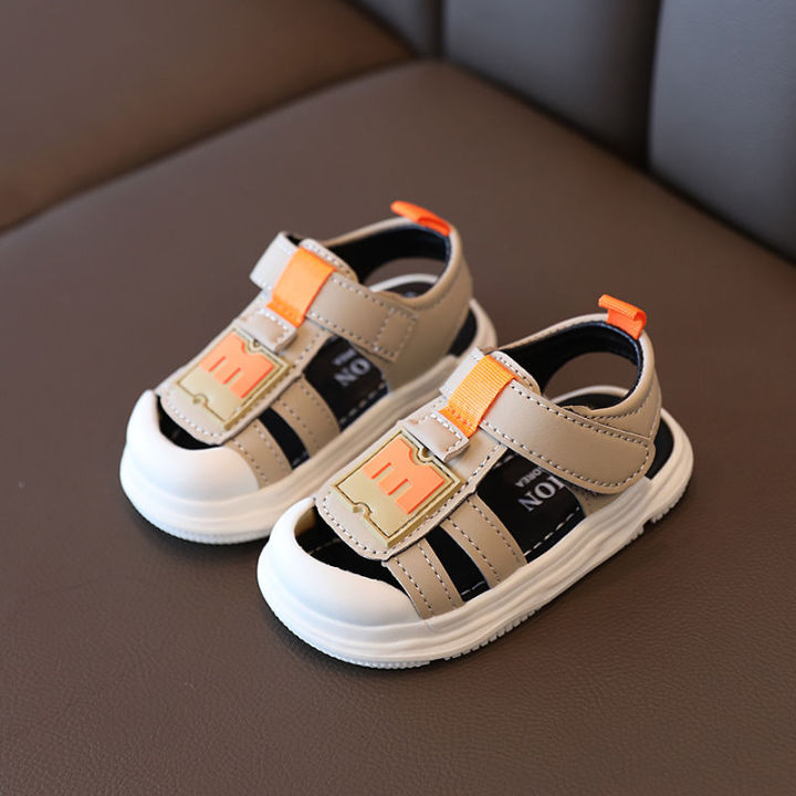 Boys sandals2023Summer New Boys and Girls Kindergarten Non-Slip Soft Sole Shoes Korean Style Children's Closed Toe Beach Shoes