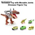 Dinosaur Toy with Movable Joints Interactive Dinosaur Toy Set with Moving Truck Educational Gift for Boys Tyrannosaurus Action Figure Fun Toddler Assembly Kit Perfect Birthday Present Simulation. 