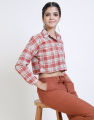 Spring & Summer Long Sleeves Crop Shirt. 