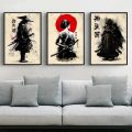 wall art Japanese Samurai Canvas Painting Wall Art Character Posters And Prints Home Decorating Picture For Living Room Bedroom Aesthetic. 