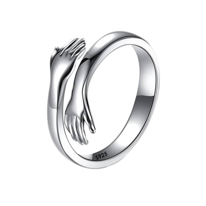 Hug Type Rings Loving Couple Hug Rings - Adjustable Retro Hug Style Rings for Men and ...