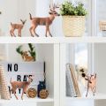 6 Pieces Woodland Animals Figures Forest Creatures Figurines Squirrel Deer Rabbit Family Figurines Miniature Toys. 