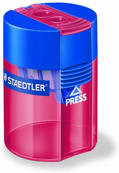 STAEDTLER%C2%AE%20Tub%20512%20006%20Round%20Double-Hole%20Sharpener%20-%204%20Colours%20-%20Image%202