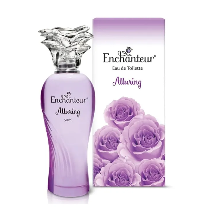Enchanteur Eau de Toilette 50ml - Alluring + Free gift splash picnic wet tissue pack