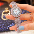 2pcs Set-Luxury Women Rose Gold Watch Fashion Ladies Quartz Diamond Wristwatch Elegant Female Bracelet Watches. 