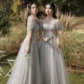 Lease Bridesmaid Dress 2024 Spring and Summer New Sisters Group Gray Wedding Clothes Banquet Dress Wedding Fairy MM. 