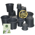 12cm Nursery Pots Flower Pots -10 Black Plastic Plant Pots. 