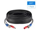 60ft /18.3m 2-in Video Power CCTV Cable. 