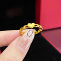 Hollow Heart Rings for Women Stainless Steel Open Adjustable Engagement Wedding Ring Female Jewelry Birthday Gift. 